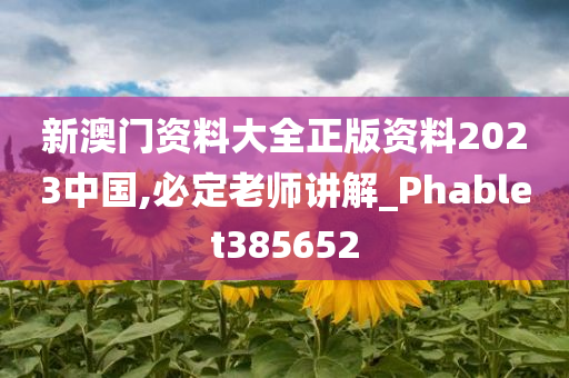 新澳门资料大全正版资料2023中国,必定老师讲解_Phablet385652