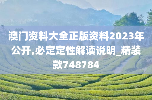 澳门资料大全正版资料2023年公开,必定定性解读说明_精装款748784