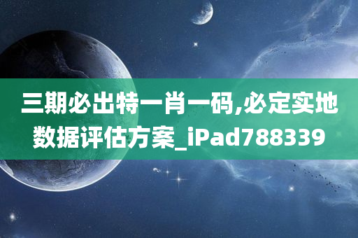 三期必出特一肖一码,必定实地数据评估方案_iPad788339