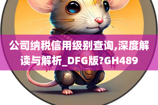 公司纳税信用级别查询,深度解读与解析_DFG版?GH489