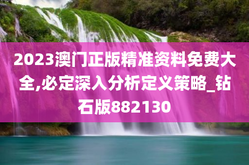 2023澳门正版精准资料免费大全,必定深入分析定义策略_钻石版882130