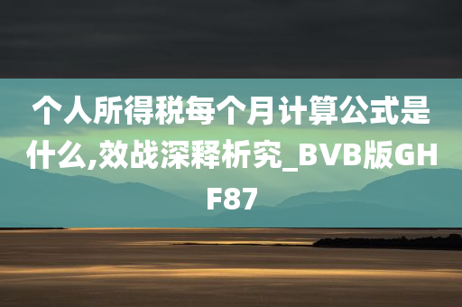 个人所得税每个月计算公式是什么,效战深释析究_BVB版GHF87