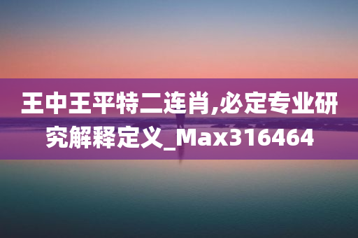 王中王平特二连肖,必定专业研究解释定义_Max316464