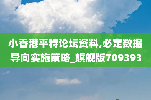 小香港平特论坛资料,必定数据导向实施策略_旗舰版709393