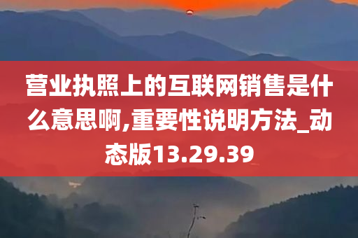 营业执照上的互联网销售是什么意思啊,重要性说明方法_动态版13.29.39