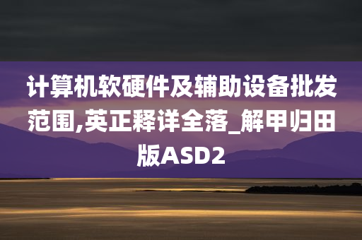 计算机软硬件及辅助设备批发范围,英正释详全落_解甲归田版ASD2