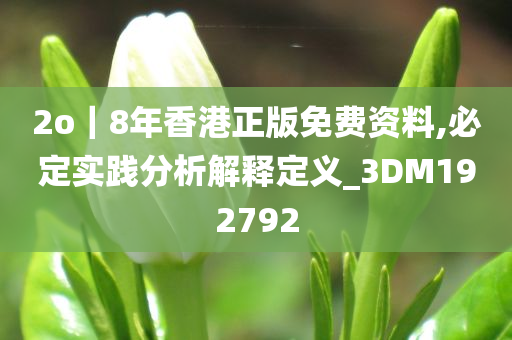 2o｜8年香港正版免费资料,必定实践分析解释定义_3DM192792