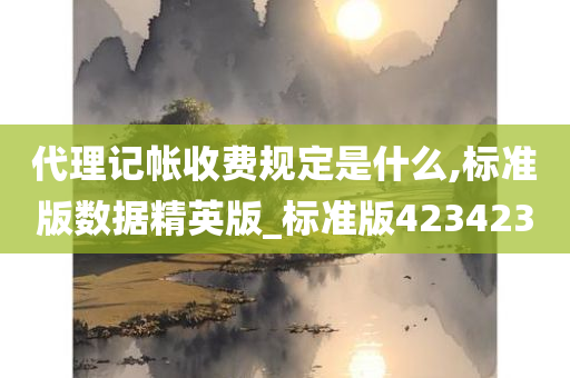 代理记帐收费规定是什么,标准版数据精英版_标准版423423