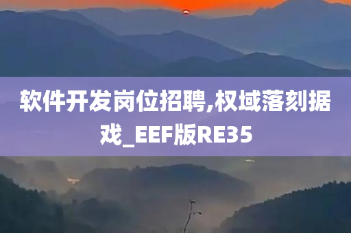 软件开发岗位招聘,权域落刻据戏_EEF版RE35