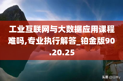 工业互联网与大数据应用课程难吗,专业执行解答_铂金版90.20.25