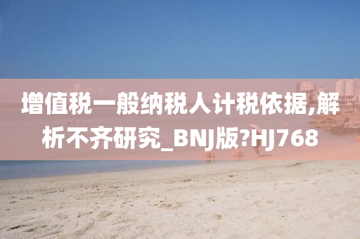 增值税一般纳税人计税依据,解析不齐研究_BNJ版?HJ768