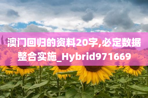 澳门回归的资料20字,必定数据整合实施_Hybrid971669