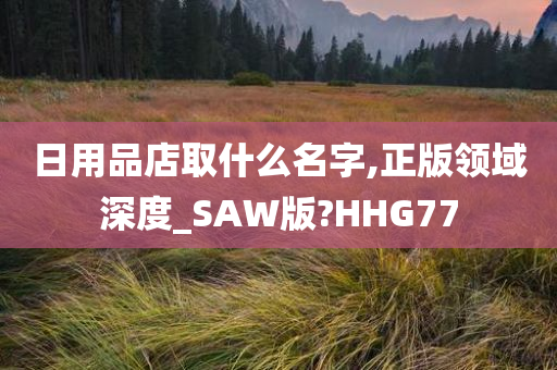 日用品店取什么名字,正版领域深度_SAW版?HHG77