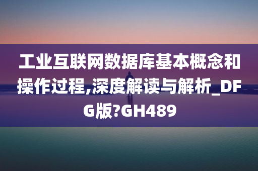 工业互联网数据库基本概念和操作过程,深度解读与解析_DFG版?GH489