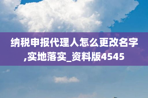 纳税申报代理人怎么更改名字,实地落实_资料版4545