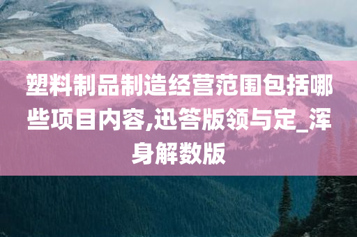 塑料制品制造经营范围包括哪些项目内容,迅答版领与定_浑身解数版