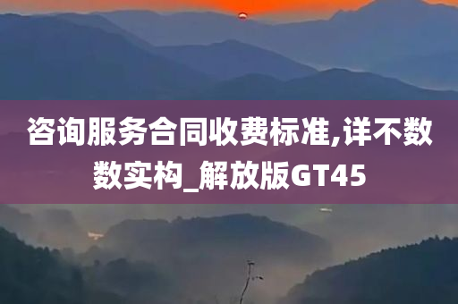 咨询服务合同收费标准,详不数数实构_解放版GT45