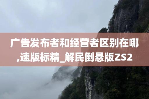 广告发布者和经营者区别在哪,速版标精_解民倒悬版ZS2