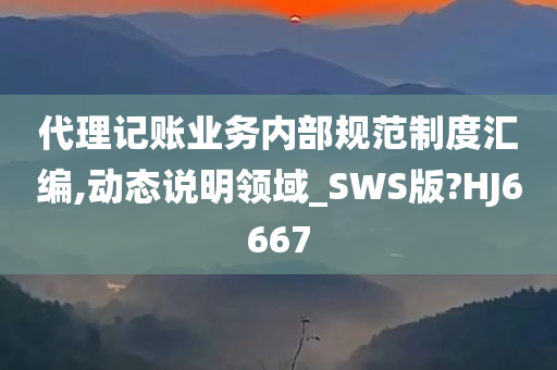 代理记账业务内部规范制度汇编,动态说明领域_SWS版?HJ6667