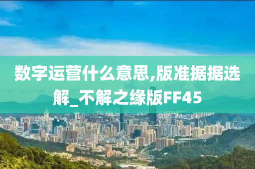 数字运营什么意思,版准据据选解_不解之缘版FF45