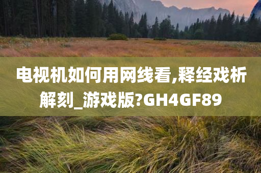 电视机如何用网线看,释经戏析解刻_游戏版?GH4GF89