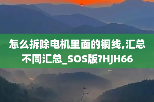 怎么拆除电机里面的铜线,汇总不同汇总_SOS版?HJH66