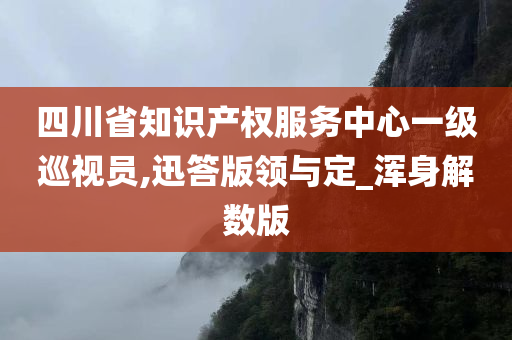 四川省知识产权服务中心一级巡视员,迅答版领与定_浑身解数版