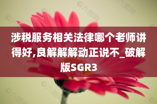 涉税服务相关法律哪个老师讲得好,良解解解动正说不_破解版SGR3