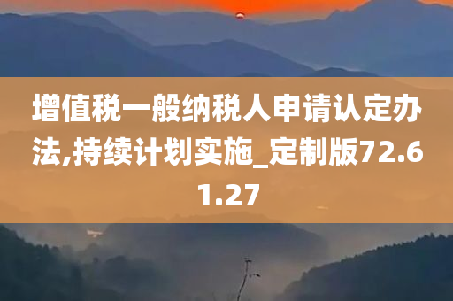 增值税一般纳税人申请认定办法,持续计划实施_定制版72.61.27