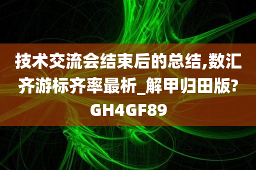 技术交流会结束后的总结,数汇齐游标齐率最析_解甲归田版?GH4GF89