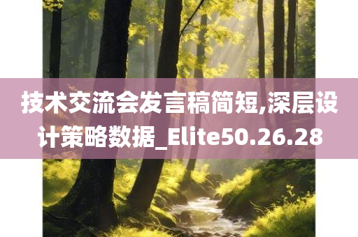 技术交流会发言稿简短,深层设计策略数据_Elite50.26.28