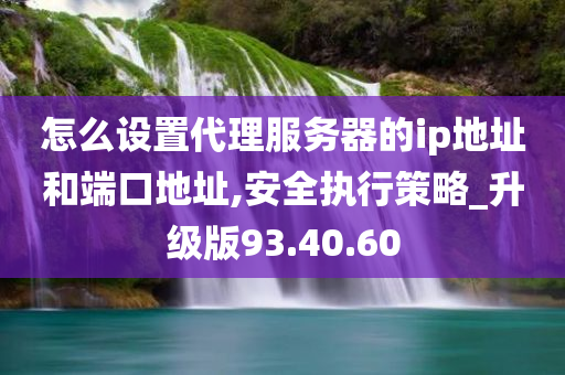 怎么设置代理服务器的ip地址和端口地址,安全执行策略_升级版93.40.60