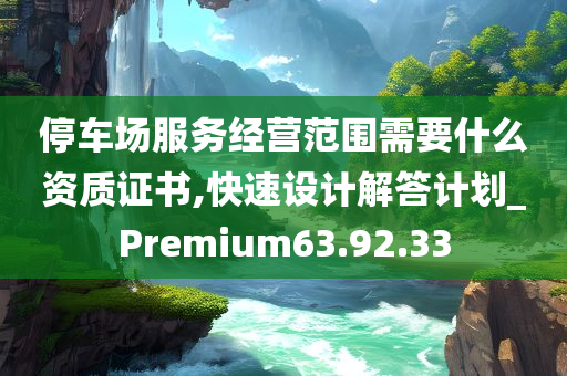 停车场服务经营范围需要什么资质证书,快速设计解答计划_Premium63.92.33