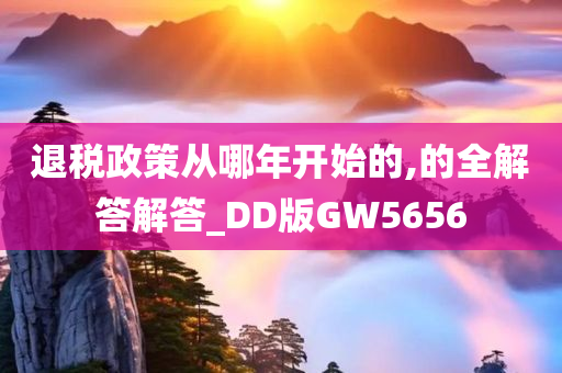 退税政策从哪年开始的,的全解答解答_DD版GW5656