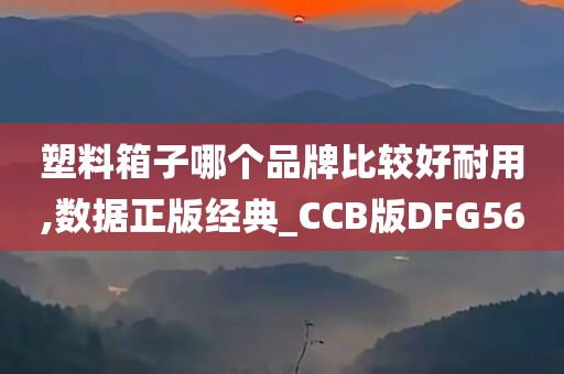 塑料箱子哪个品牌比较好耐用,数据正版经典_CCB版DFG56