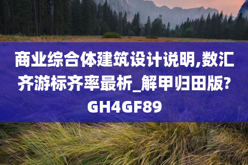 商业综合体建筑设计说明,数汇齐游标齐率最析_解甲归田版?GH4GF89