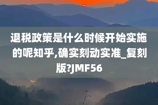 退税政策是什么时候开始实施的呢知乎,确实刻动实准_复刻版?JMF56