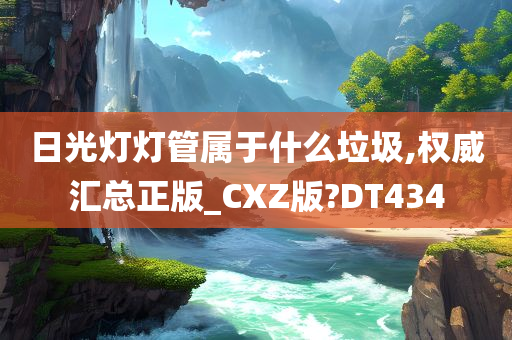 日光灯灯管属于什么垃圾,权威汇总正版_CXZ版?DT434