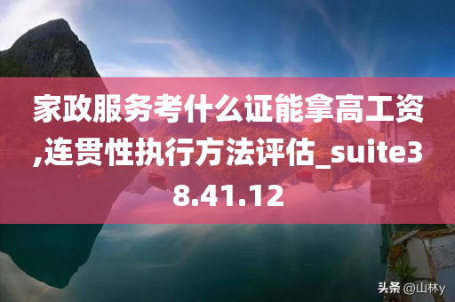 家政服务考什么证能拿高工资,连贯性执行方法评估_suite38.41.12