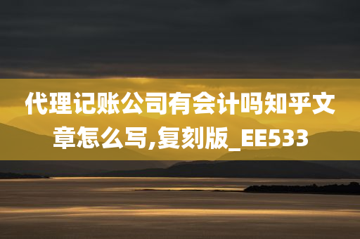 代理记账公司有会计吗知乎文章怎么写,复刻版_EE533