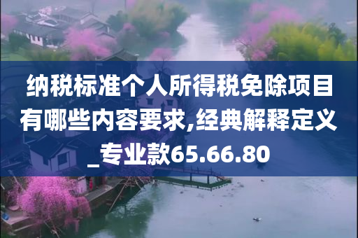 纳税标准个人所得税免除项目有哪些内容要求,经典解释定义_专业款65.66.80