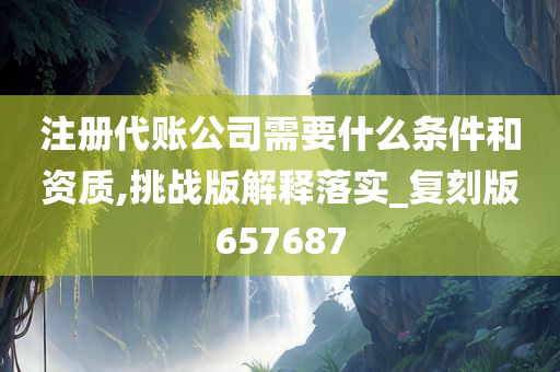 注册代账公司需要什么条件和资质,挑战版解释落实_复刻版657687