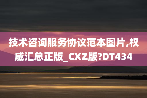 技术咨询服务协议范本图片,权威汇总正版_CXZ版?DT434