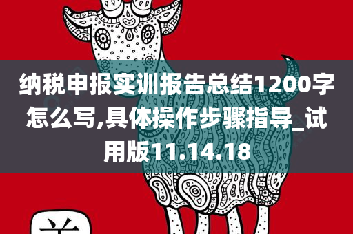 纳税申报实训报告总结1200字怎么写,具体操作步骤指导_试用版11.14.18