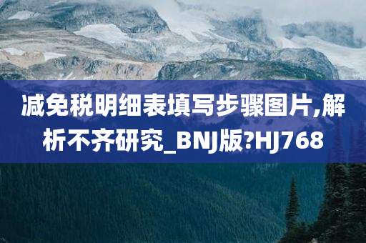 减免税明细表填写步骤图片,解析不齐研究_BNJ版?HJ768