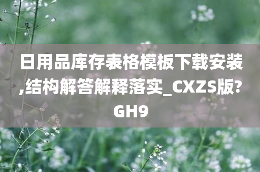 日用品库存表格模板下载安装,结构解答解释落实_CXZS版?GH9