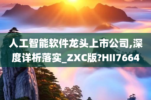 人工智能软件龙头上市公司,深度详析落实_ZXC版?HII7664