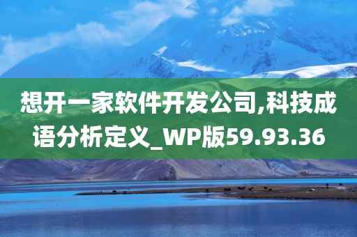 想开一家软件开发公司,科技成语分析定义_WP版59.93.36