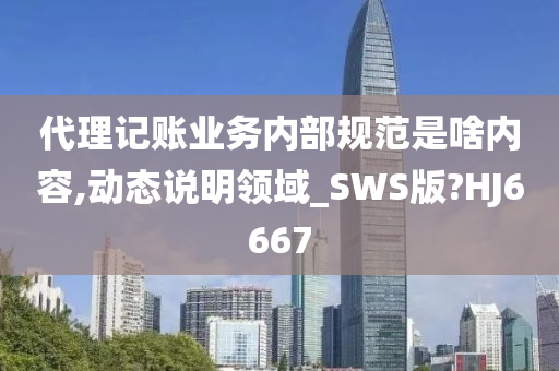 代理记账业务内部规范是啥内容,动态说明领域_SWS版?HJ6667