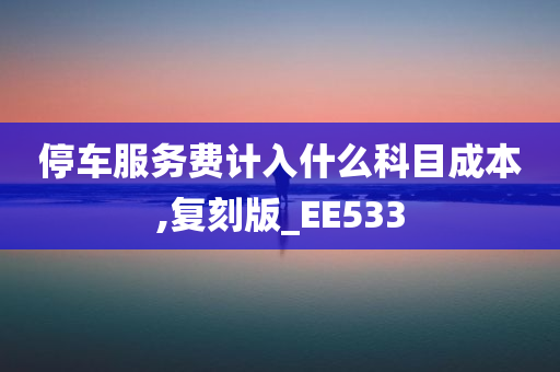 停车服务费计入什么科目成本,复刻版_EE533